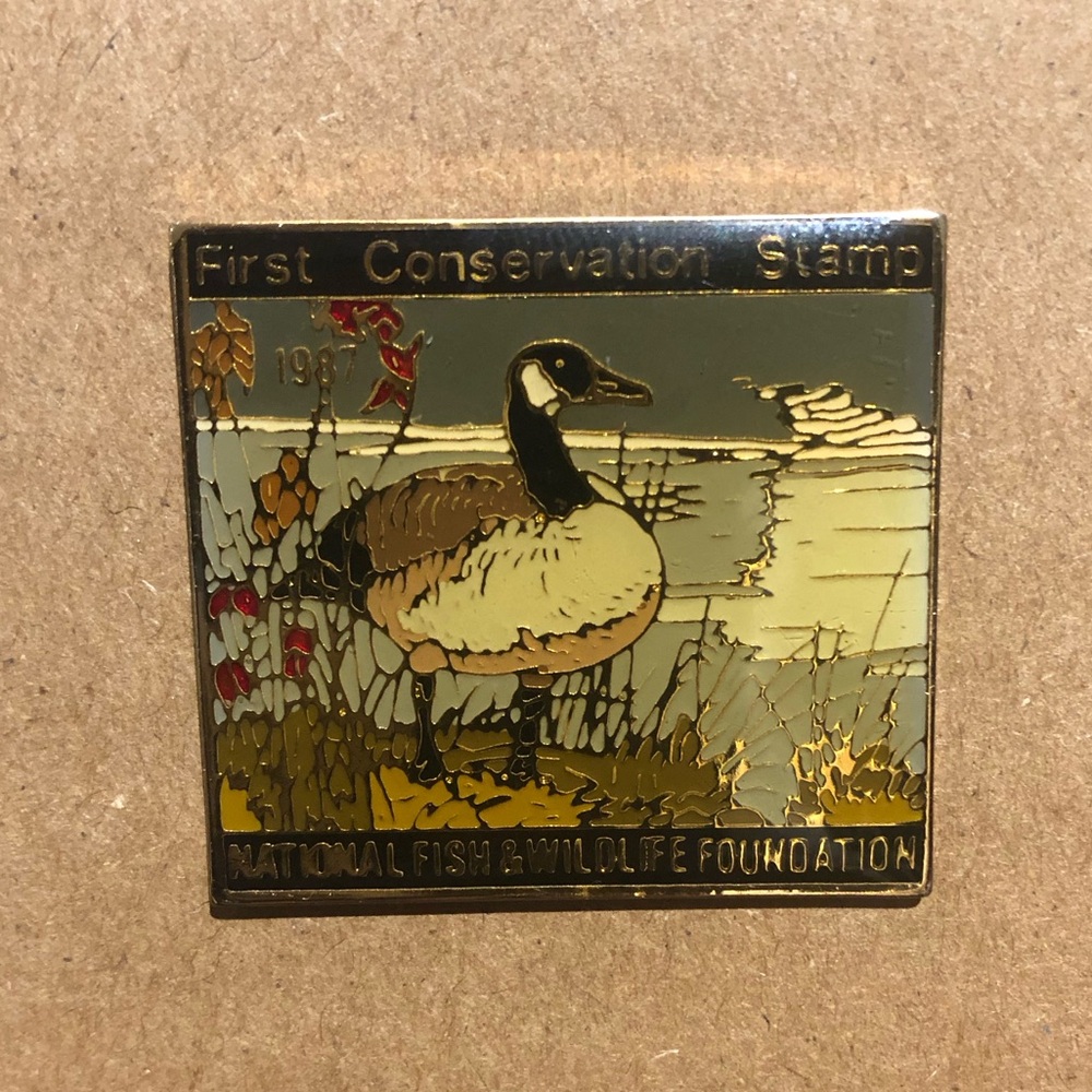 1987 Robert Bateman Canada Goose First Conservation Stamp pin